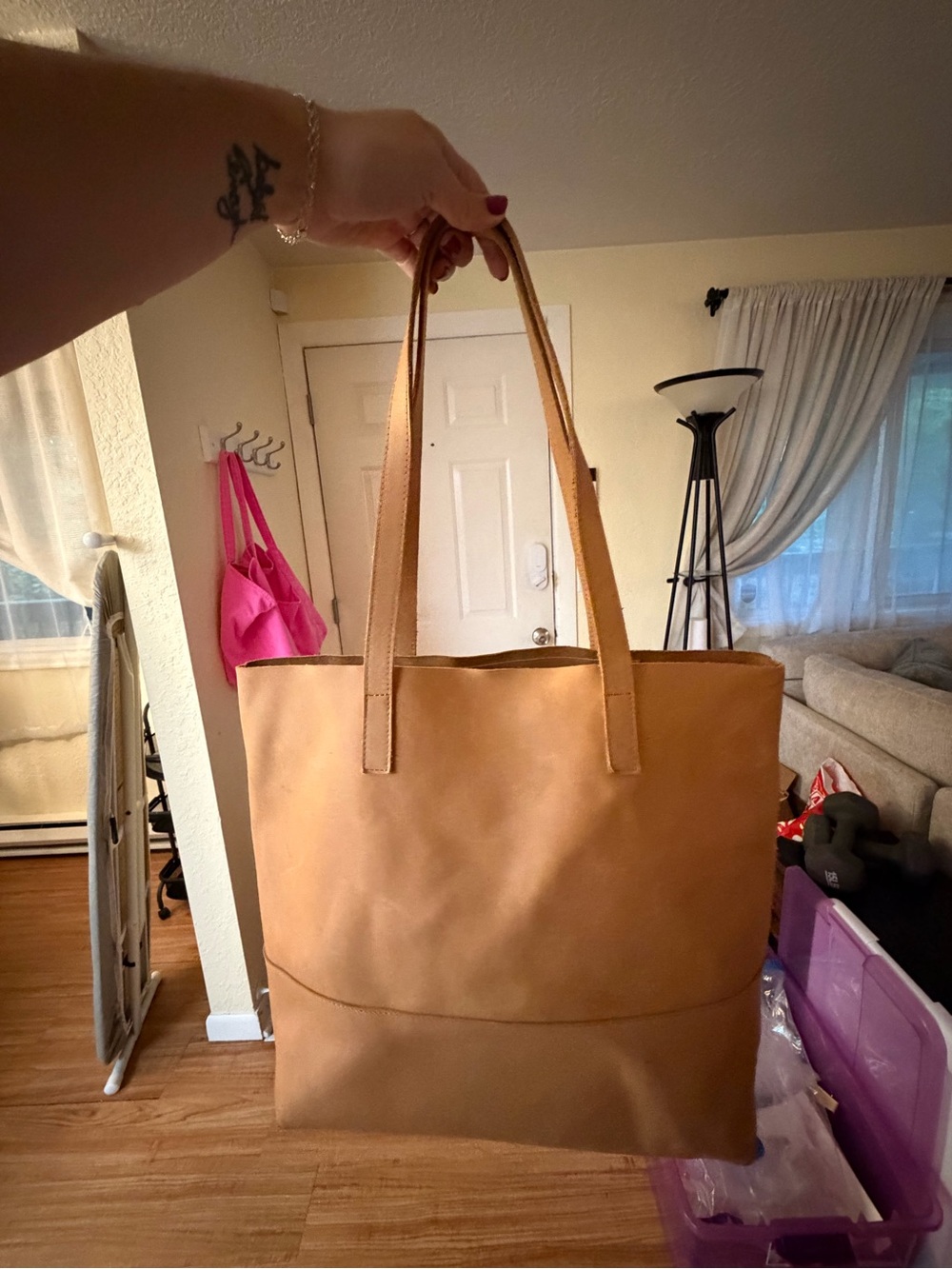 Able Classic Tan Leather Tote Bag - Minimal Women's Handbag